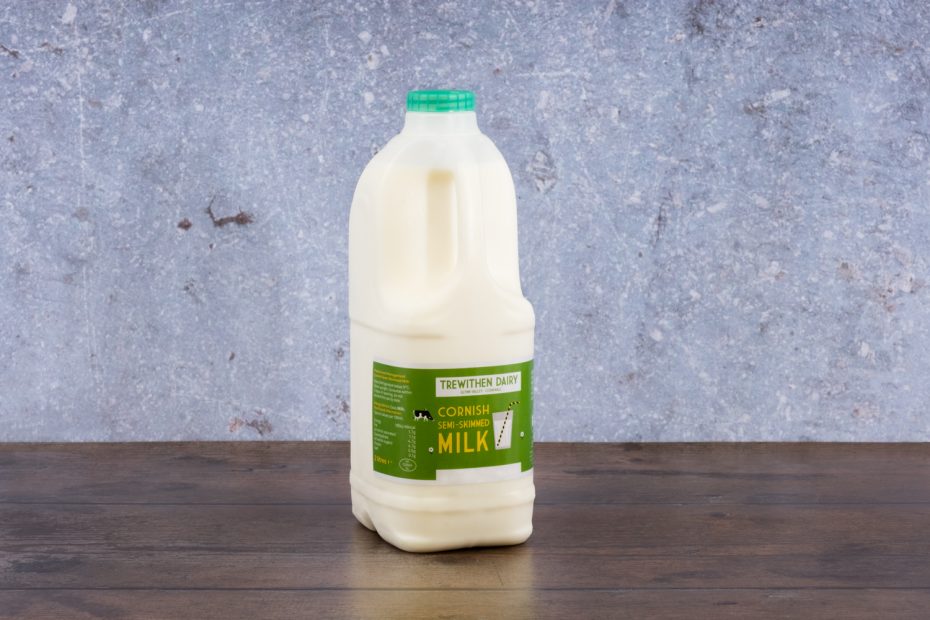 Trewithen Dairy Cornish SEMI-Skimmed Milk 2 litre - The Grow Box